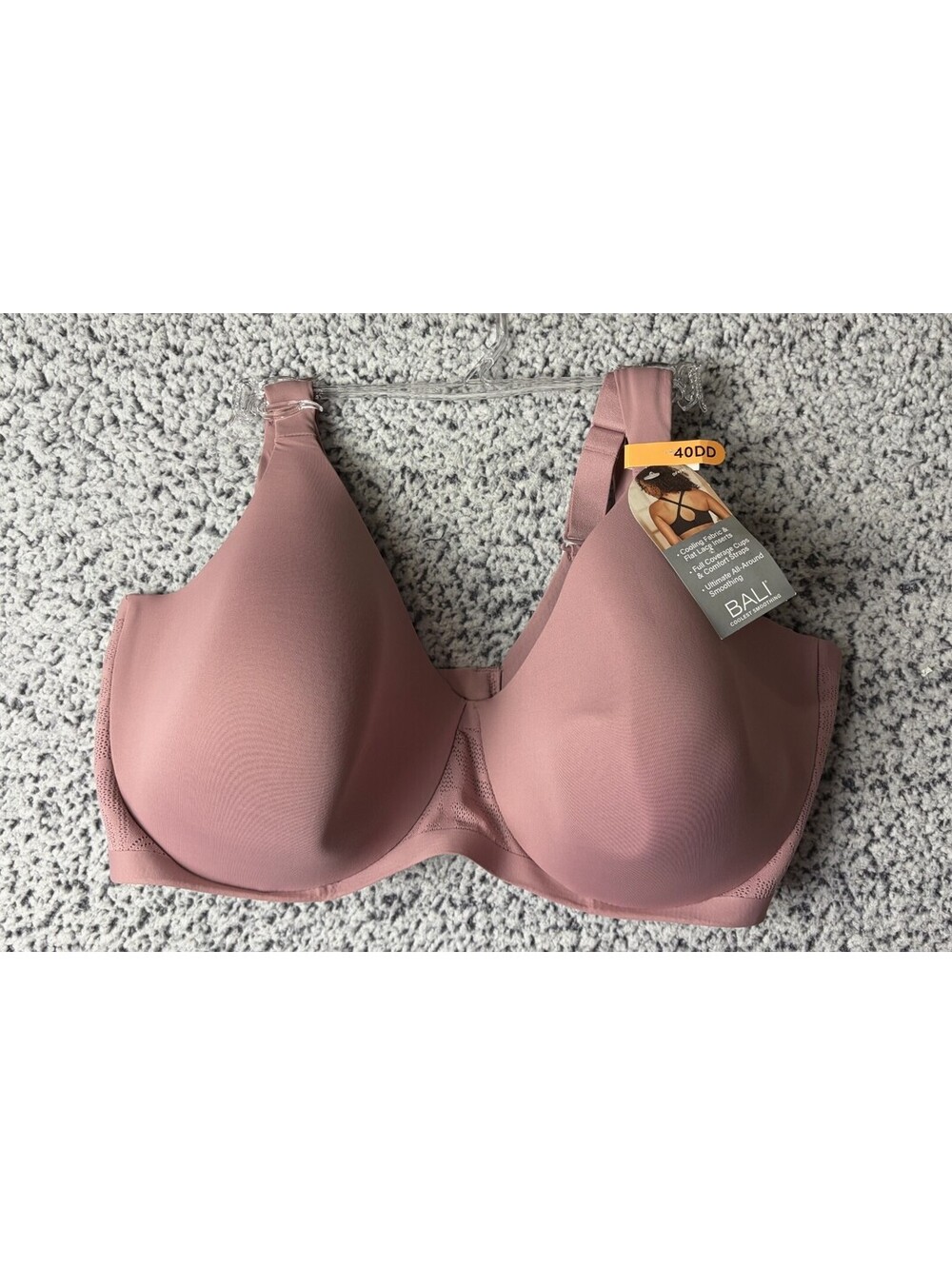Bali Coolest Smoothing Bra 40DD Mauve Pink Full Coverage Underwire NWT DF4580